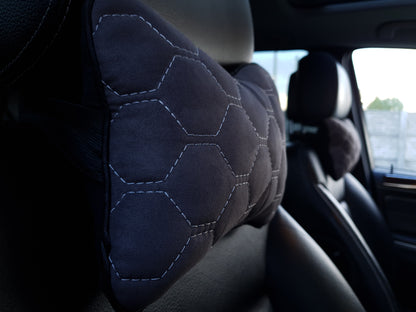 Poduszka samochodowa pod szyję z szarej alcantary – komfort i elegancja